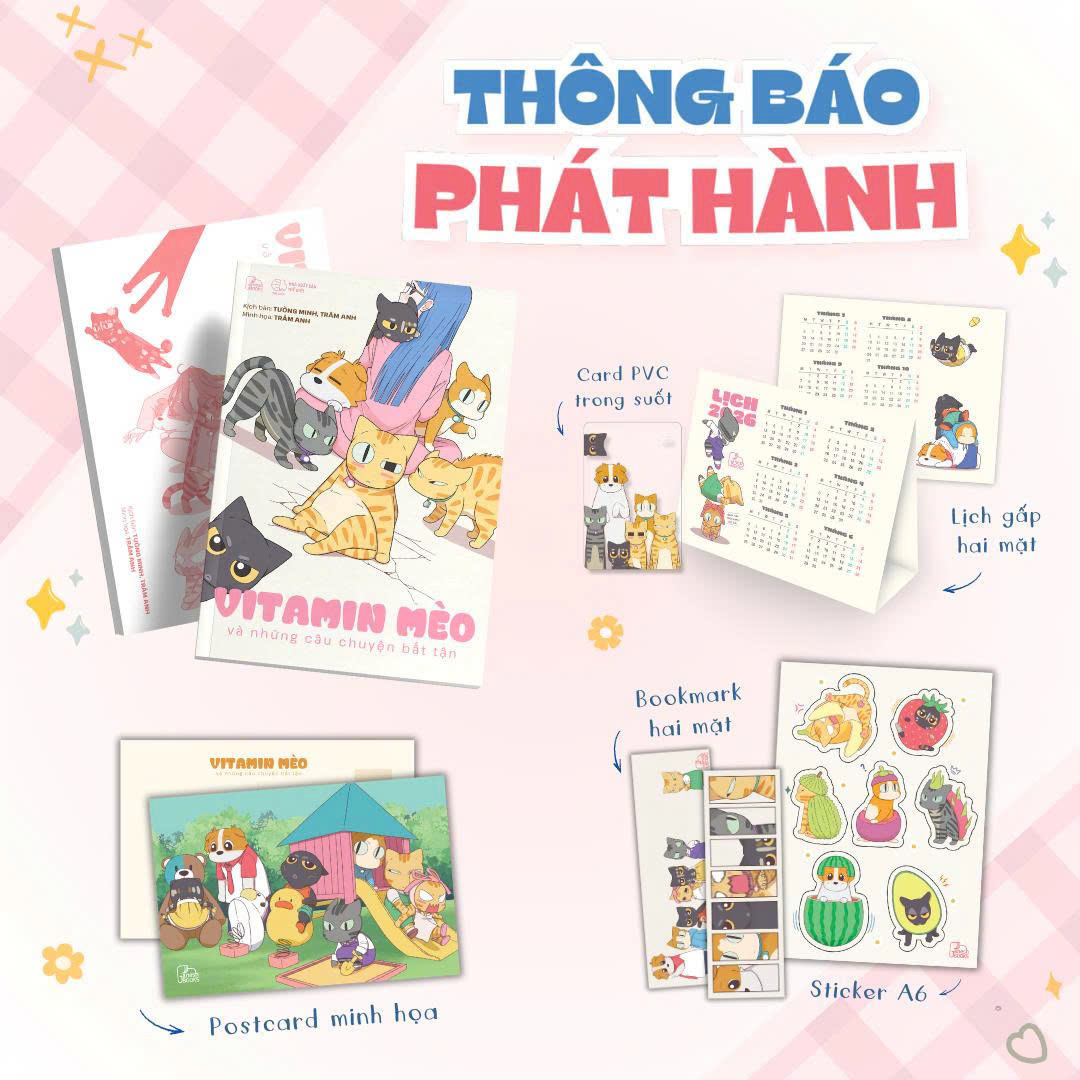 Vitamin Mèo Và Những Câu Chuyện Bất Tận - Bản Đặc Biệt - Tặng Kèm Bookmark 2 Mặt + Sticker A6 + Postcard Minh Họa + Card PVC Trong Suốt + Lịch Gấp Hai Mặt - Ảnh 2