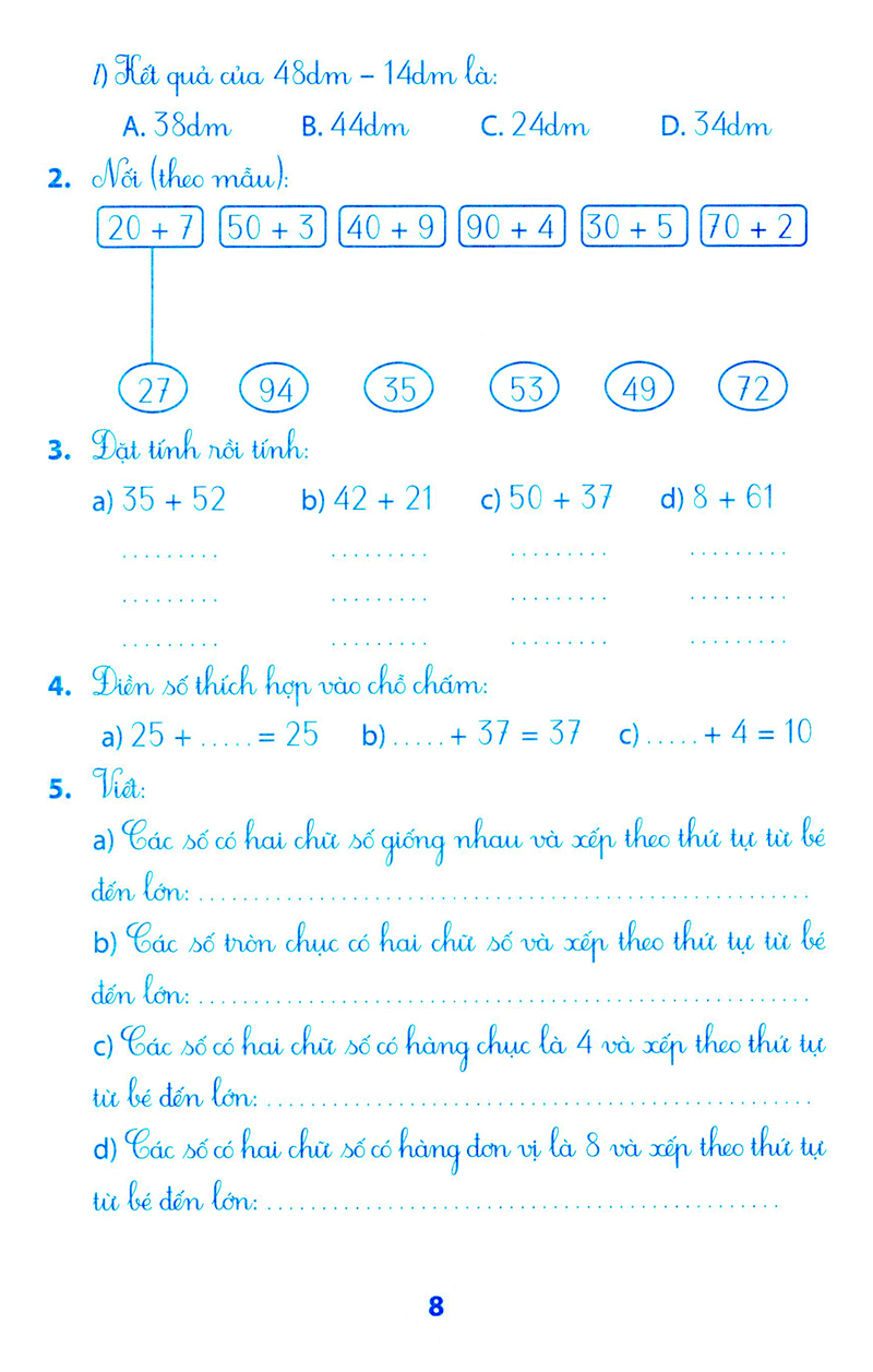 vở bài tập môn toán học kì 1 (lớp 2) - Ảnh 5
