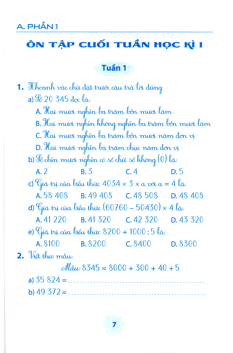 vở bài tập môn toán học kì 1 (lớp 4) - Ảnh 4