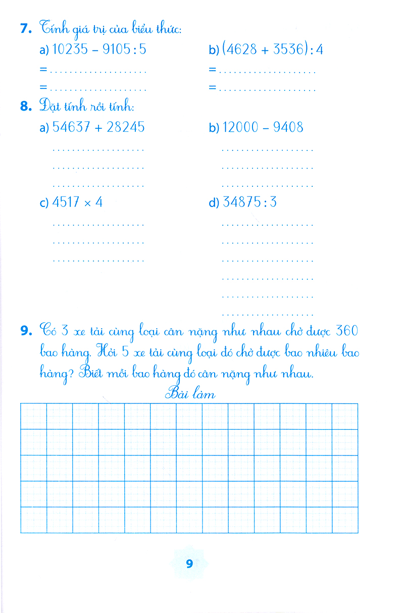 vở bài tập môn toán học kì 1 (lớp 4) - Ảnh 6