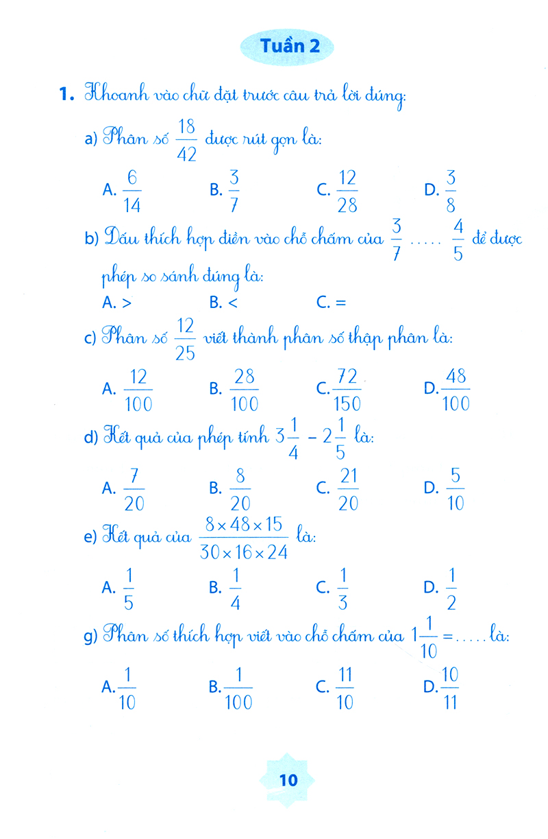 vở bài tập môn toán học kì 1 (lớp 5) - Ảnh 7