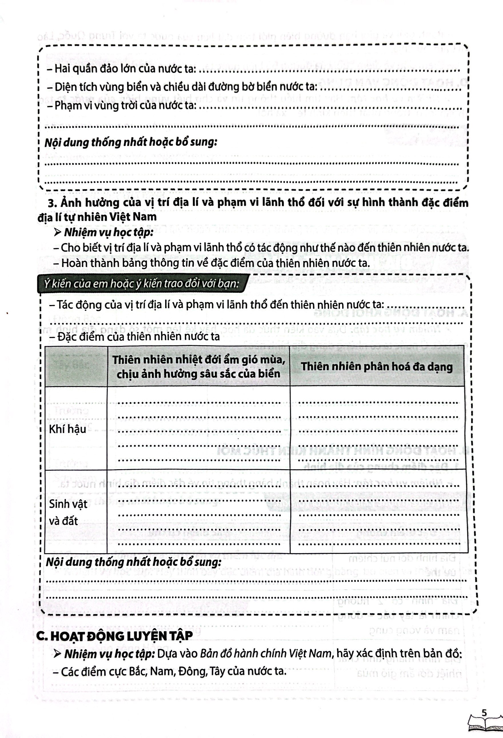 vở bài tập thực hành địa lí lớp 8 (theo chương trình giáo dục phổ thông 2018) - Ảnh 6