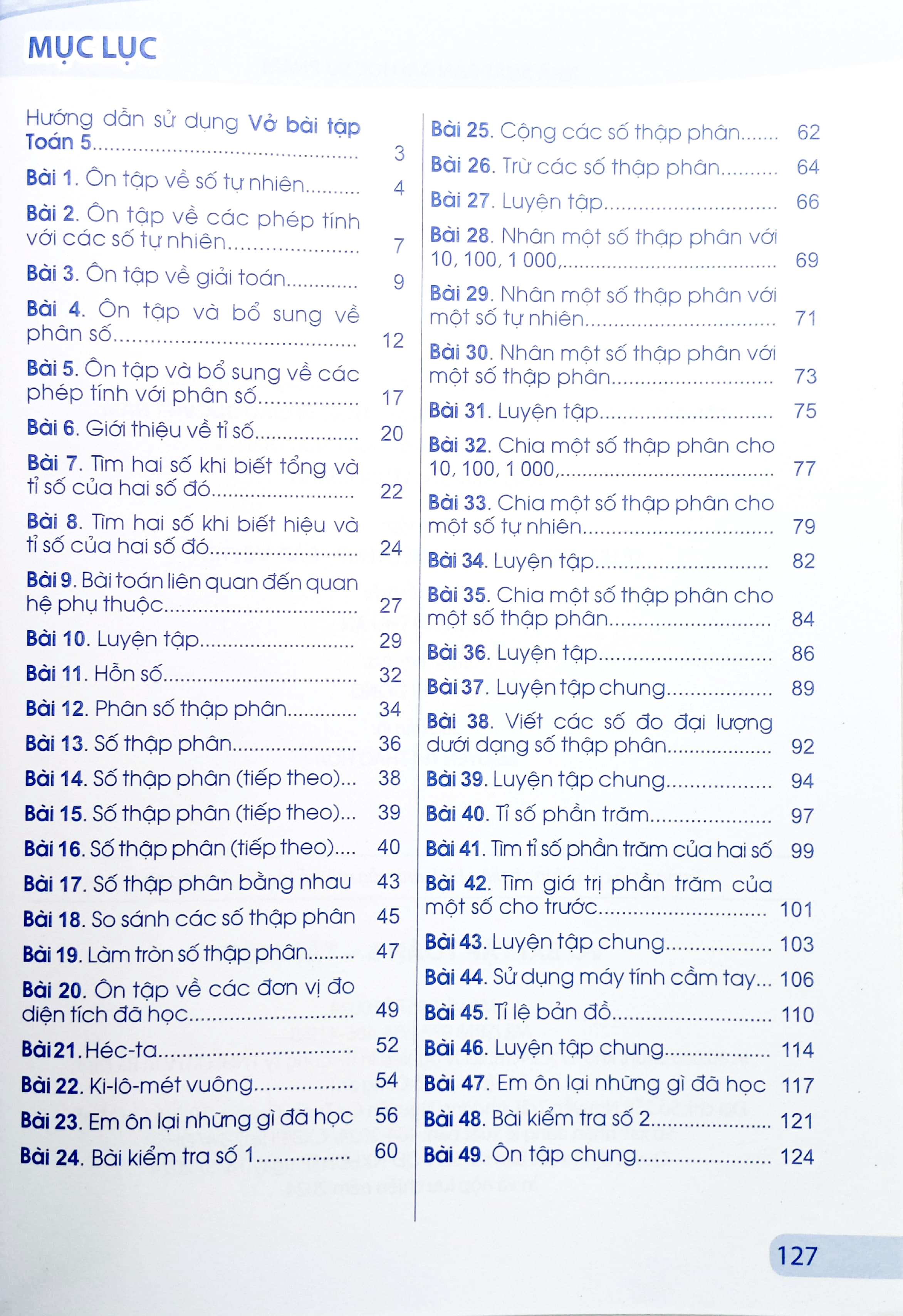 vở bài tập toán 5 - tập 1 (cánh diều) (chuẩn) - Ảnh 3