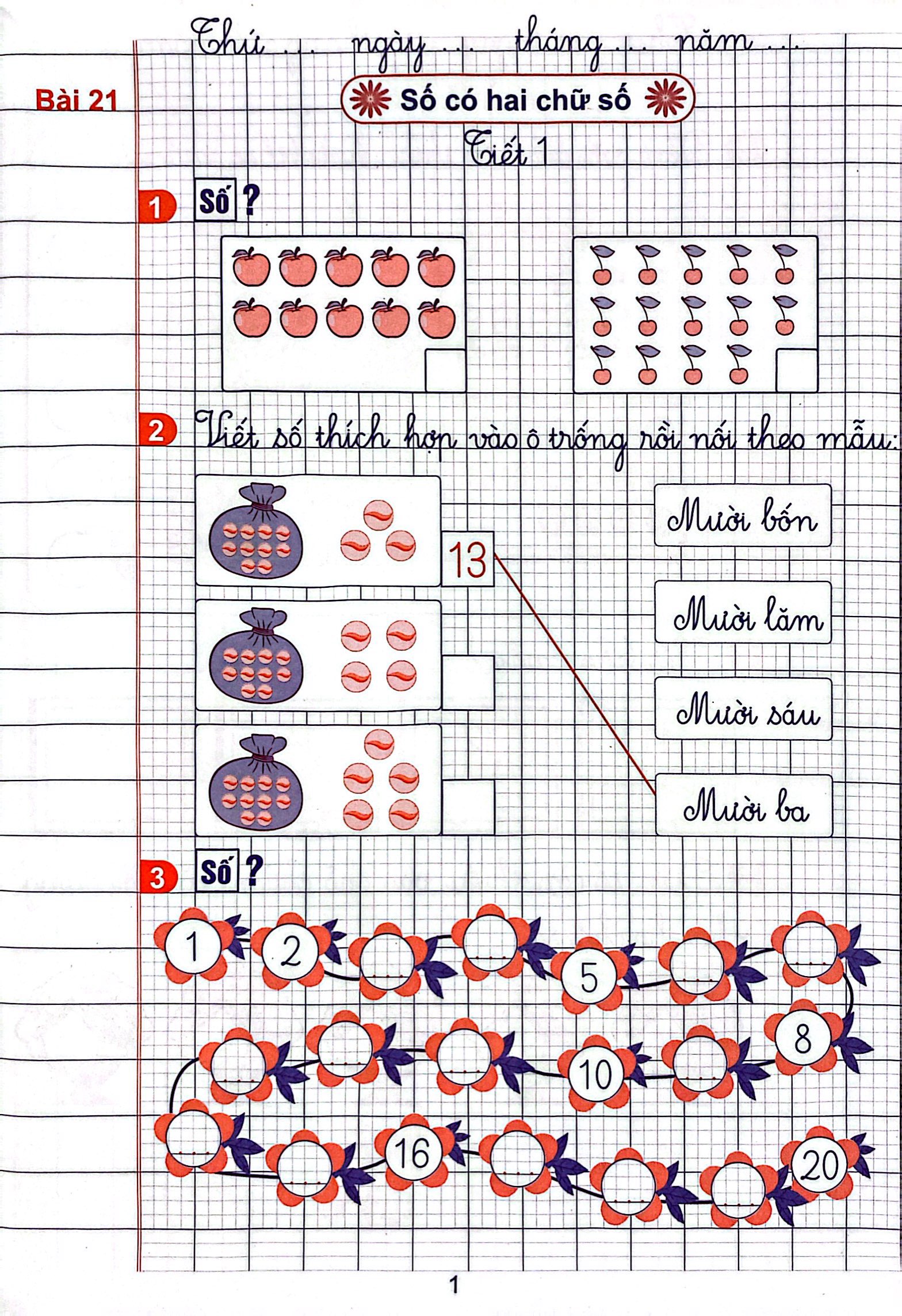 vở ô li bài tập toán 1 - quyển 2 (kết nối) (2021) - Ảnh 3