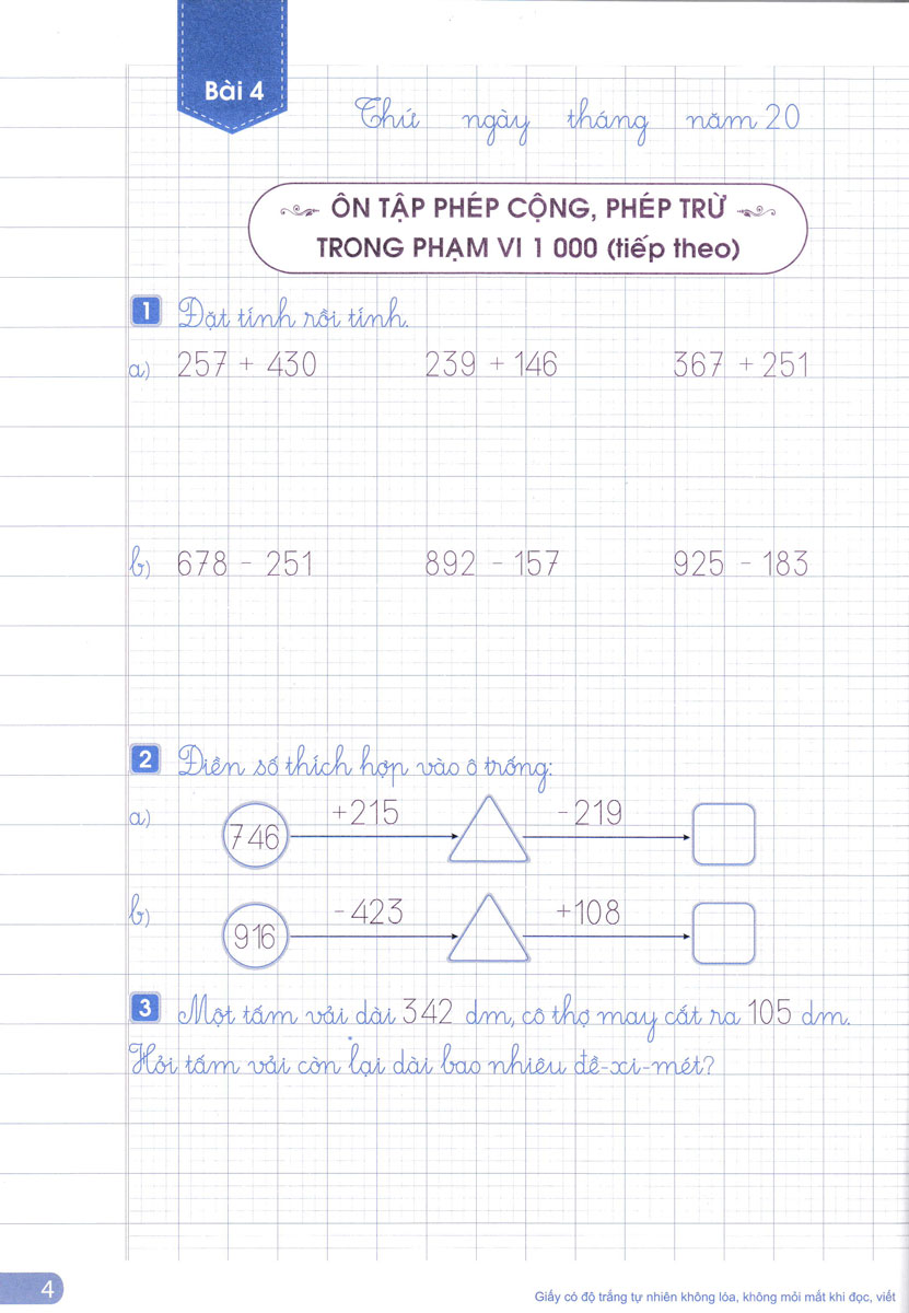vở ô li bài tập toán 3 - quyển 1 - Ảnh 5