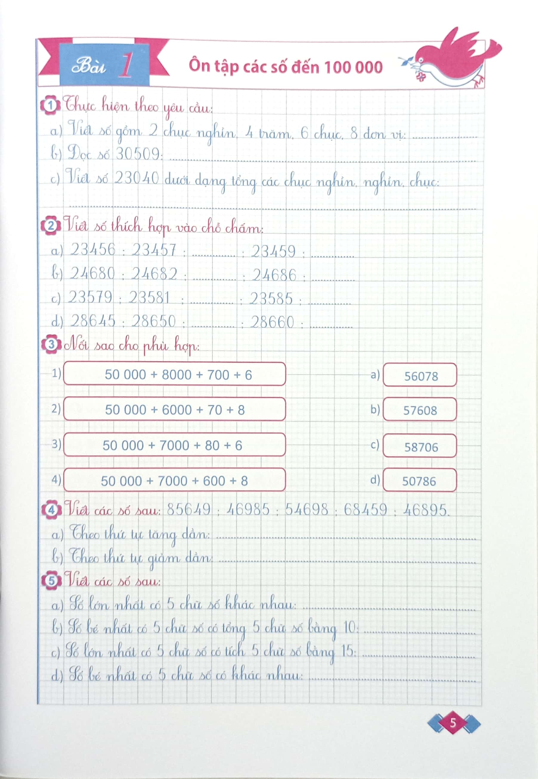 vở ô li bài tập toán lớp 4 - tập 1 - Ảnh 3