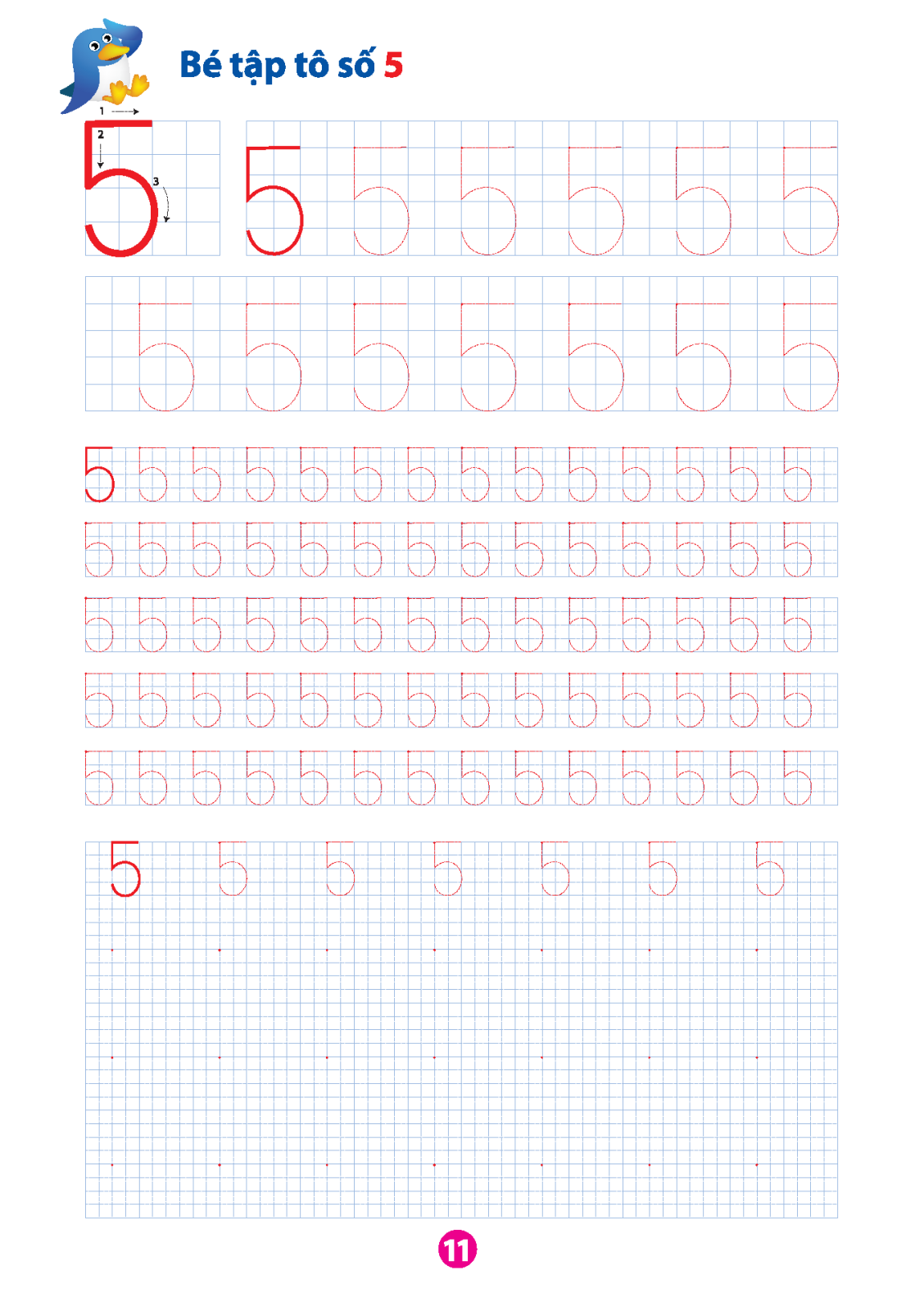 vở tập tô chữ số (dành cho bé từ 5 - 6 tuổi) (tái bản) - Ảnh 12