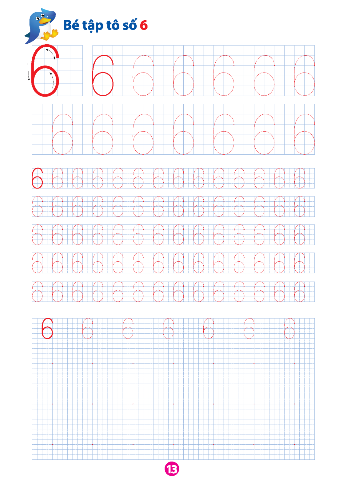 vở tập tô chữ số (dành cho bé từ 5 - 6 tuổi) (tái bản) - Ảnh 14
