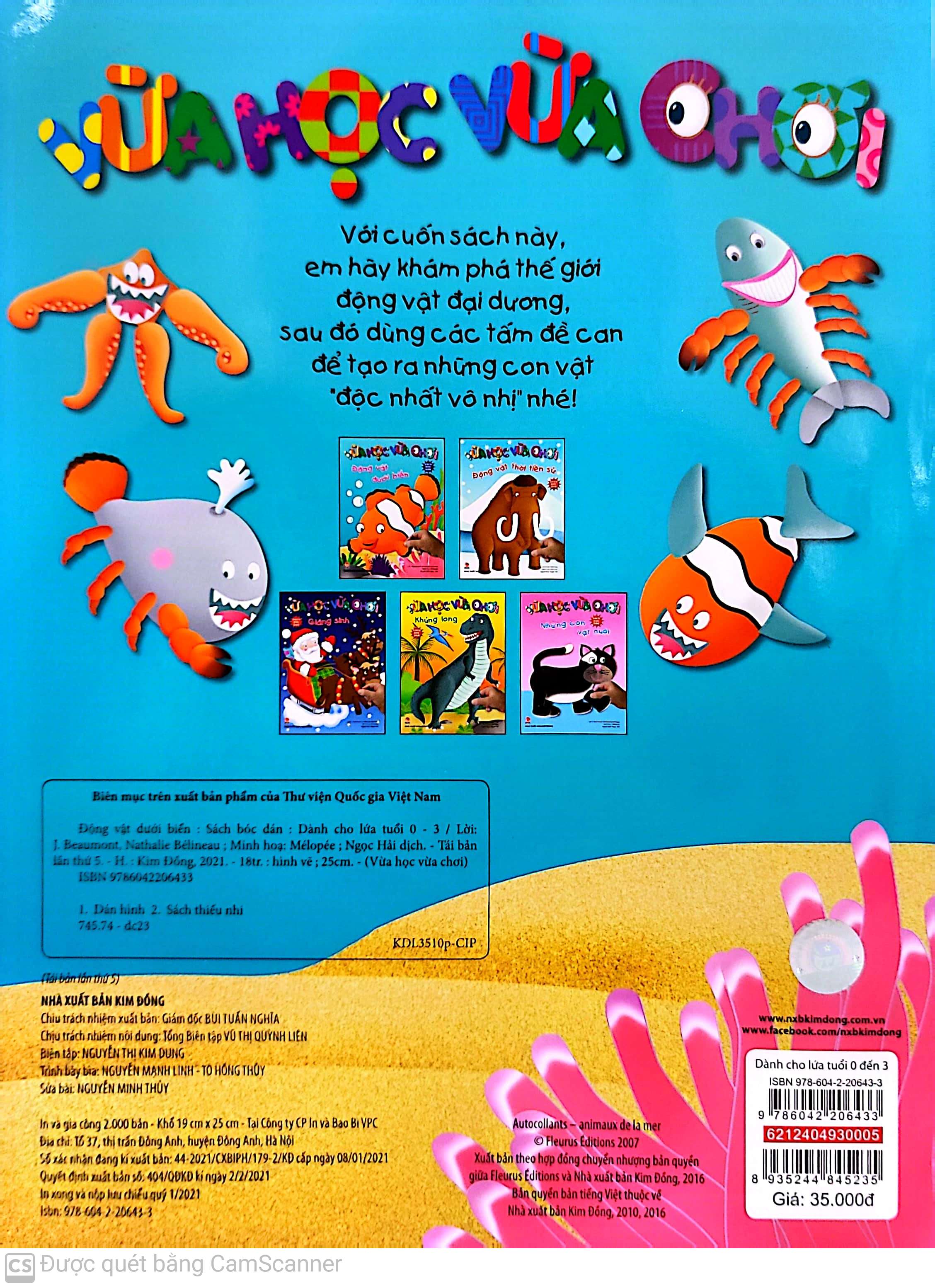 vừa học vừa chơi - động vật dưới biển (tái bản 2020) - Ảnh 7