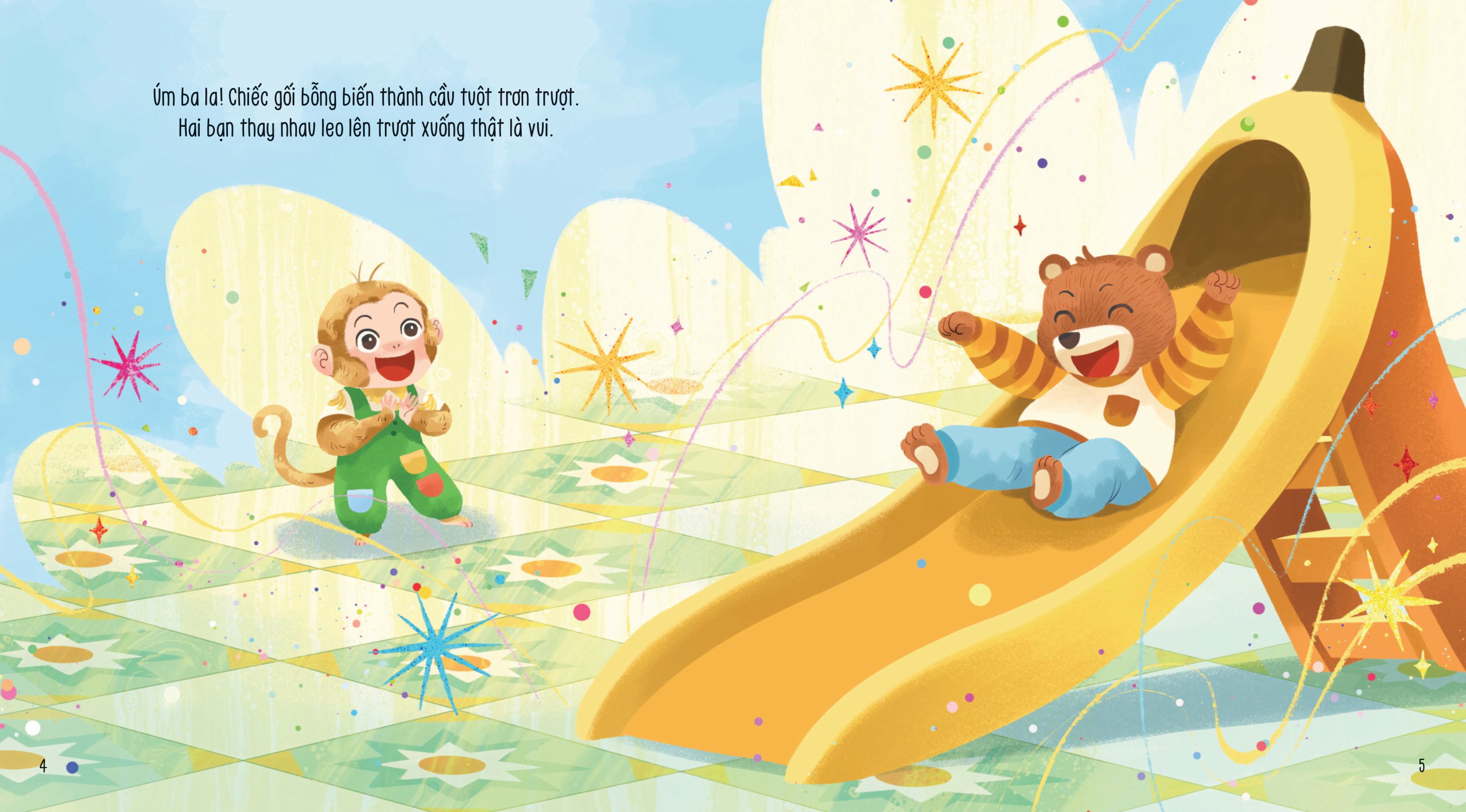 vun đắp tâm hồn - khỉ con và các bạn vui nhộn - gối chuối bông thần kì - Ảnh 5