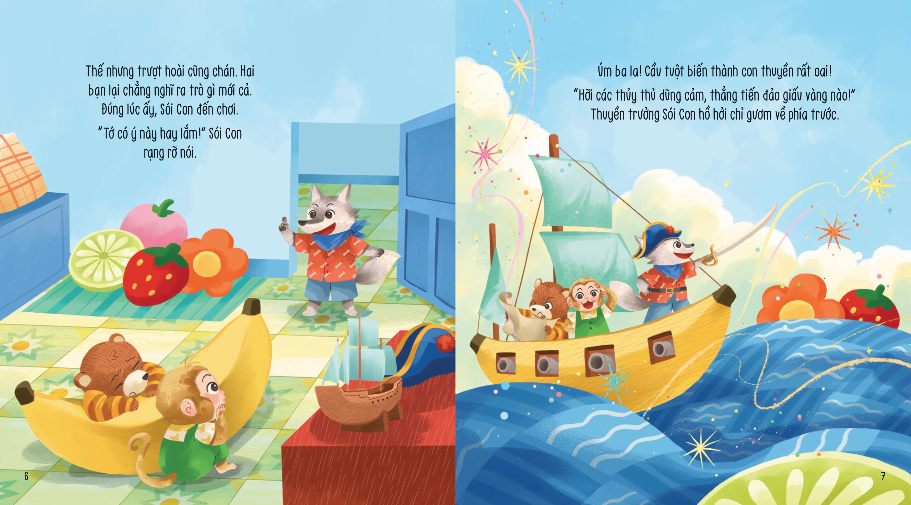 vun đắp tâm hồn - khỉ con và các bạn vui nhộn - gối chuối bông thần kì - Ảnh 6