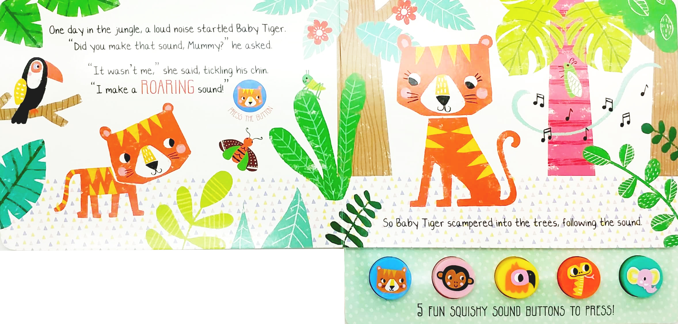what did tiger hear? - press and play sound book - Ảnh 3