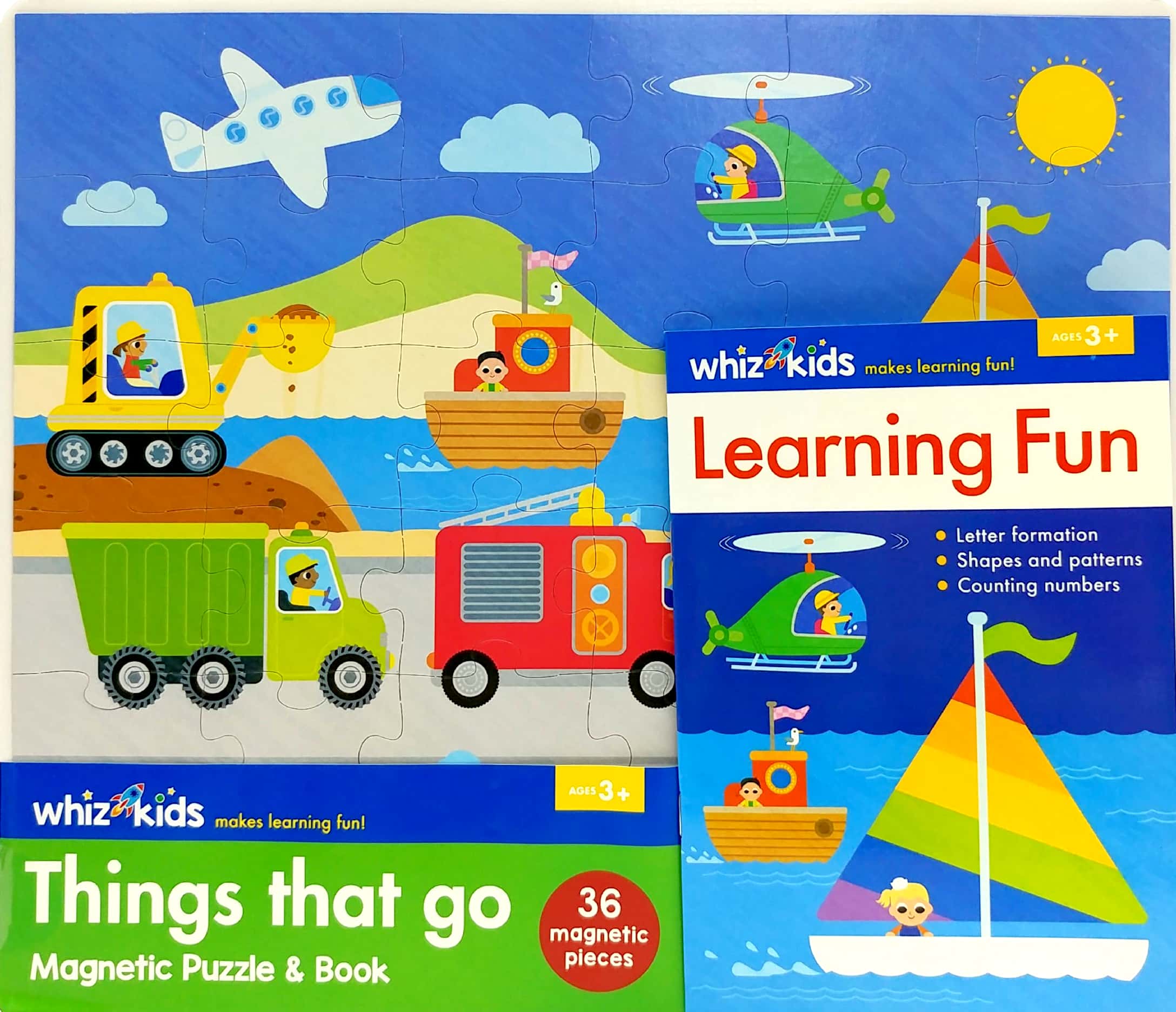 whiz kids magnetic puzzle and book - things that go - Ảnh 2