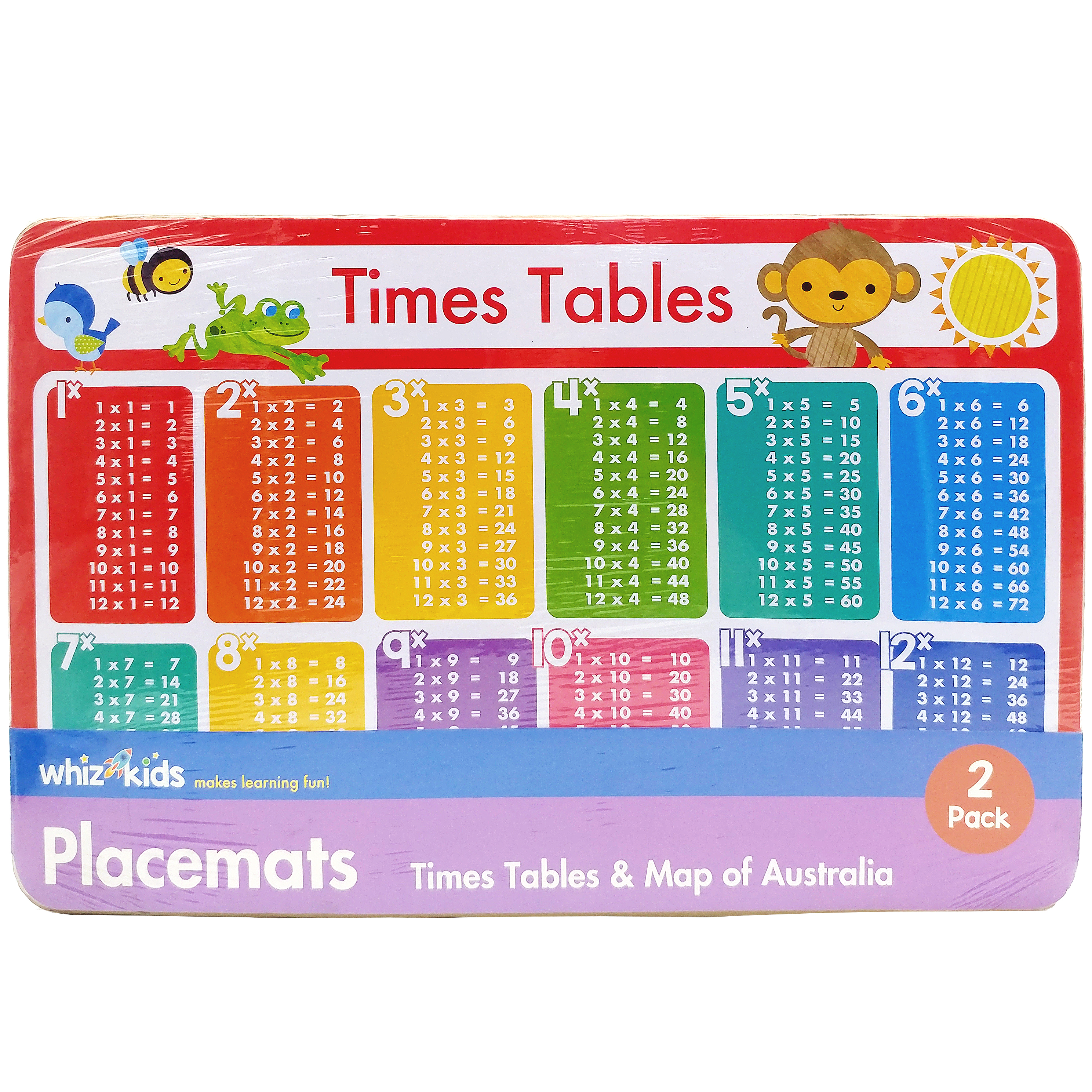 whiz kids placemat pack: times table & australia map - Ảnh 2