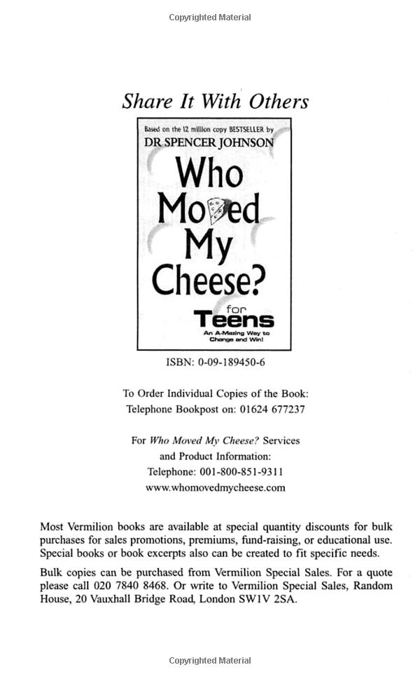 who moved my cheese for teens - Ảnh 12