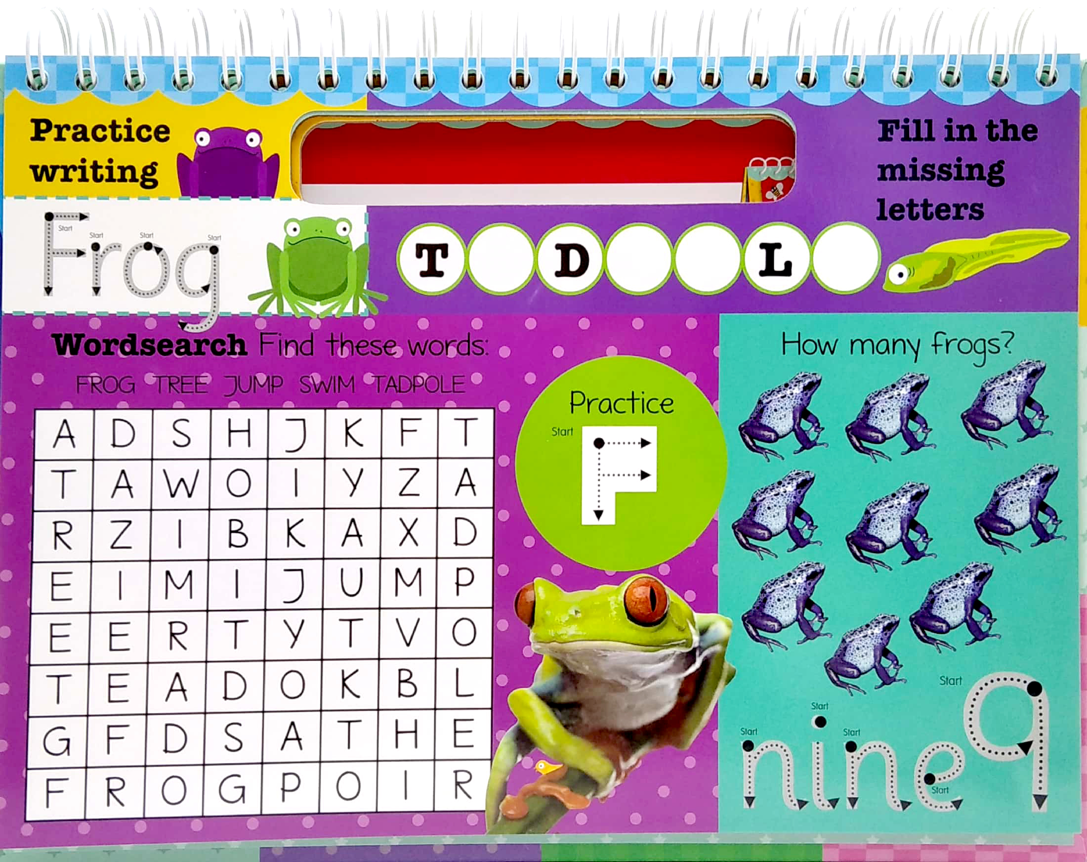 wipe clean easel book with pen - animals - Ảnh 4