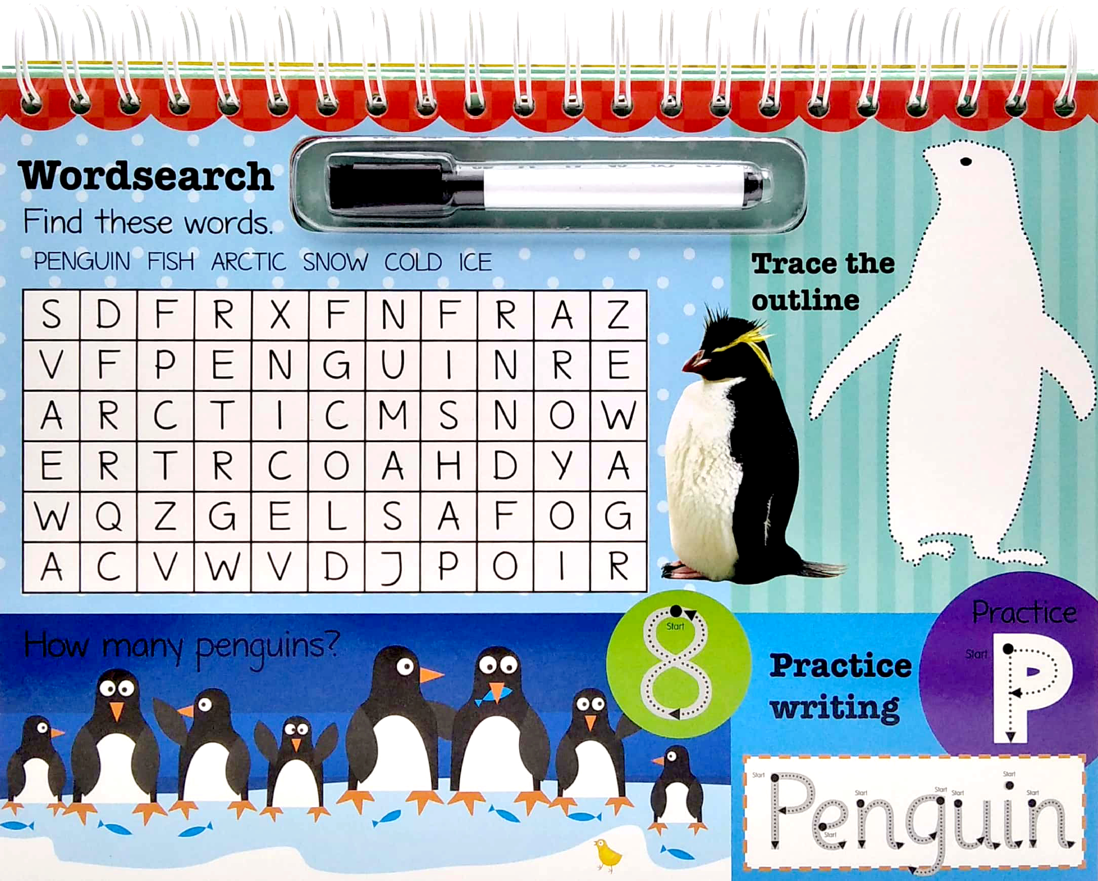 wipe clean easel book with pen - animals - Ảnh 5