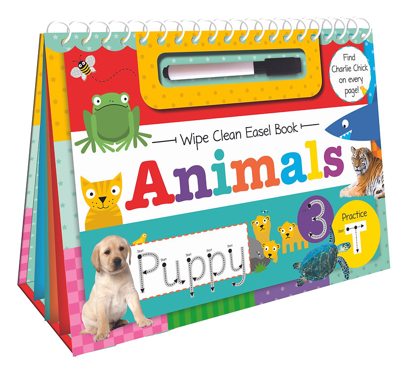 wipe clean easel book with pen - animals - Ảnh 8