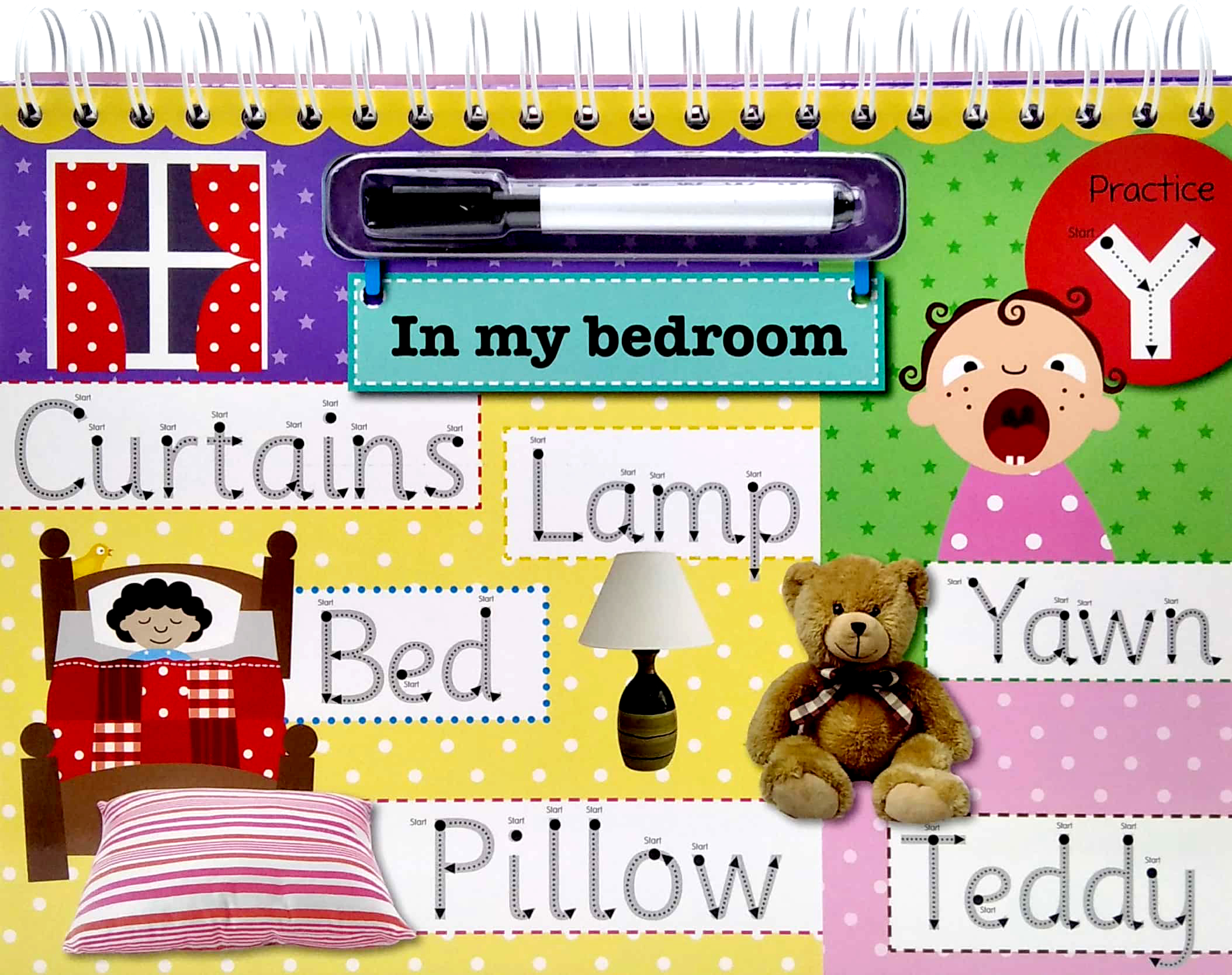 wipe clean easel book with pen - first words - Ảnh 5