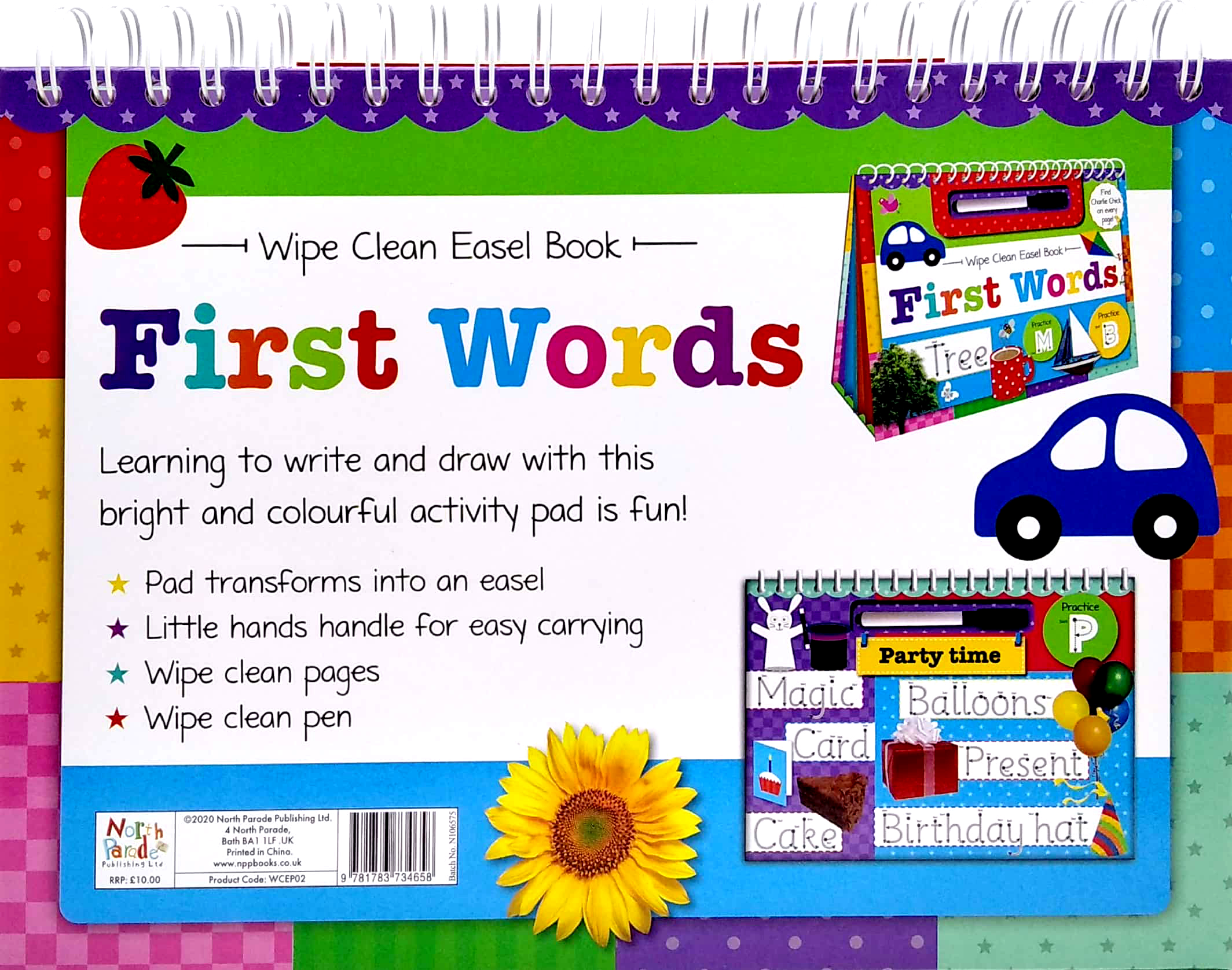 wipe clean easel book with pen - first words - Ảnh 6