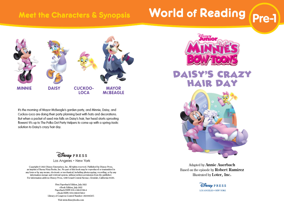world of reading level pre-1: minnie's bowtoons: daisy's crazy hair day - Ảnh 3