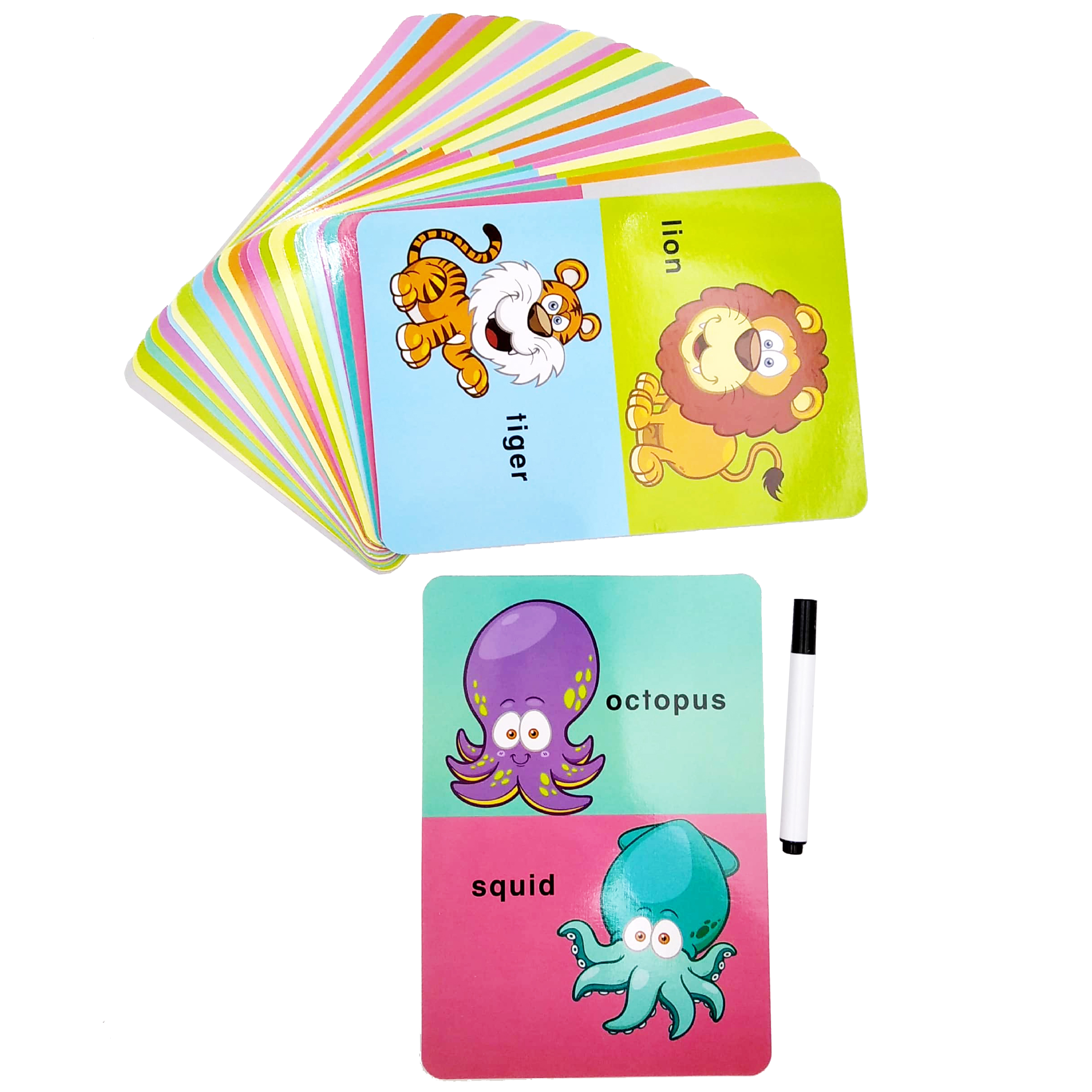 write & wipe flash cards - animals - Ảnh 5
