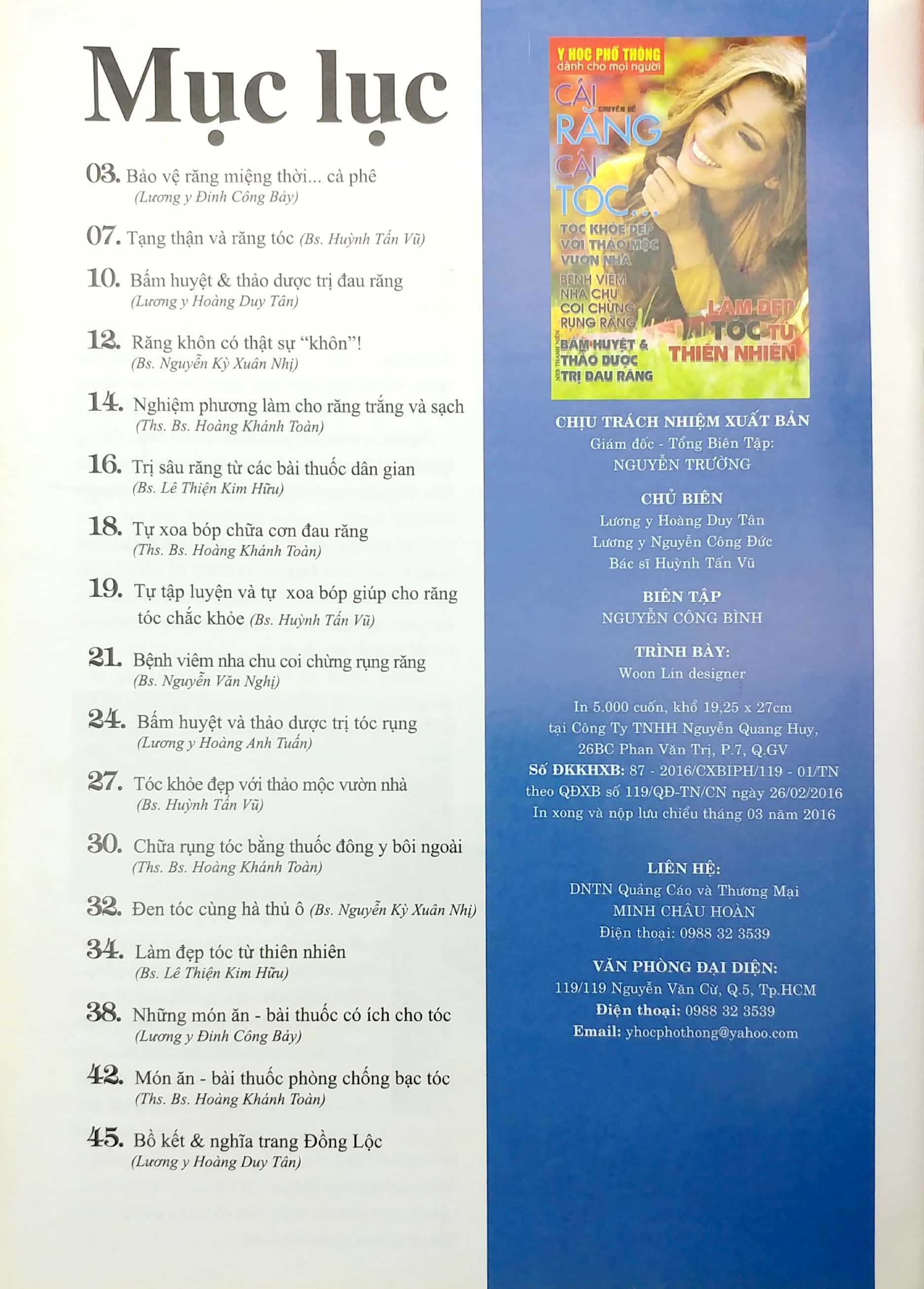 y học phổ thông dành cho mọi người - chuyên đề: cái răng cái tóc... - Ảnh 3