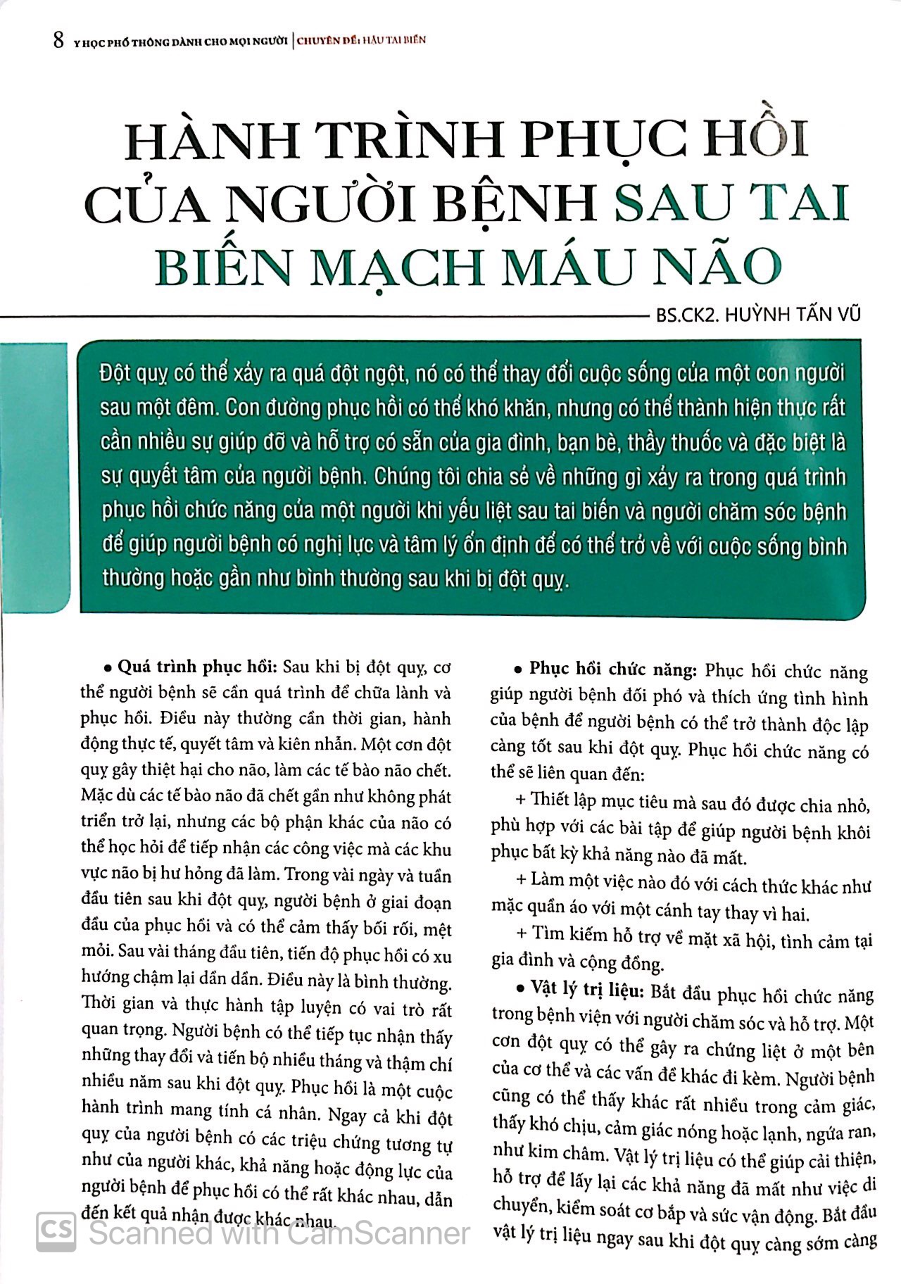 y học phổ thông dành cho mọi người - chuyên đề: hậu tai biến - Ảnh 8
