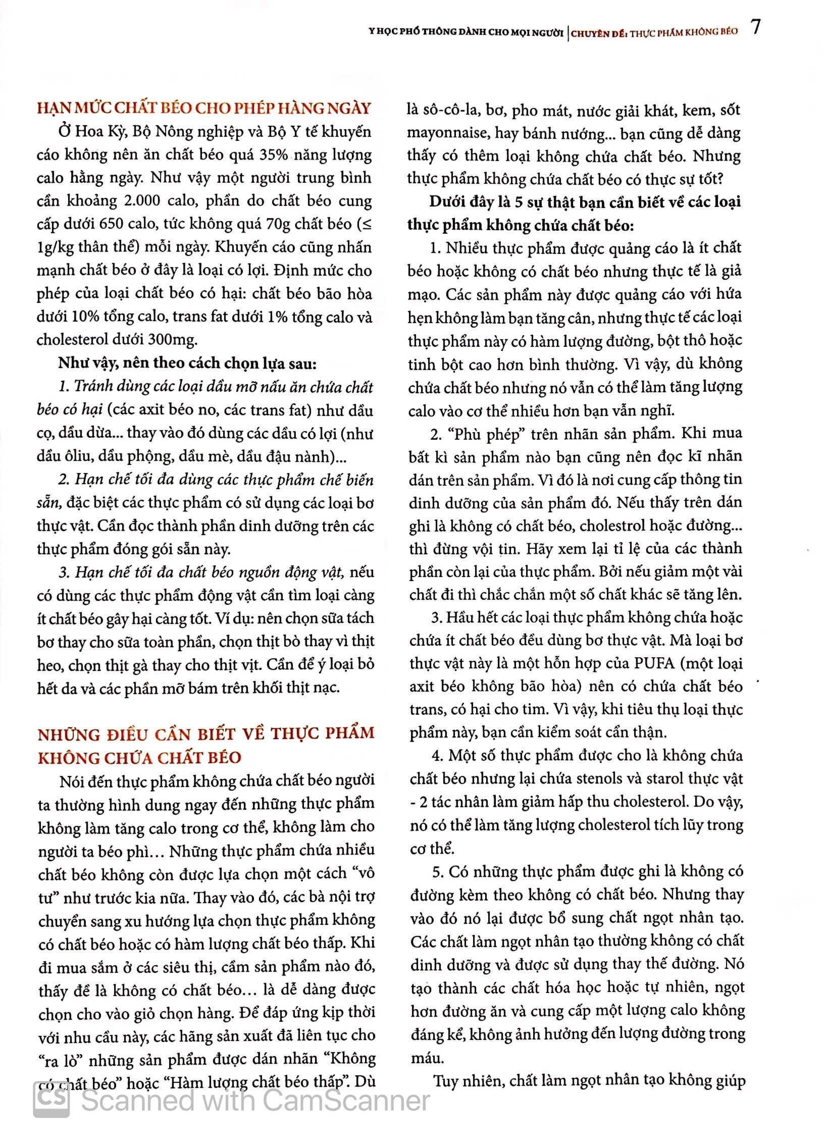 y học phổ thông dành cho mọi người - chuyên đề: thực phẩm không béo - Ảnh 7