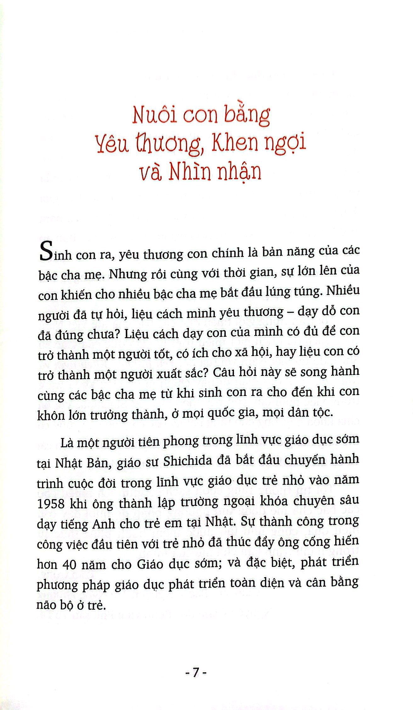 yêu thương, khen ngợi và nhìn nhận - bí quyết nuôi dạy con theo phương pháp shichida (tái bản 2021) - Ảnh 5