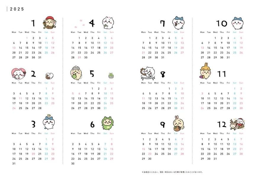 ちいかわ 2025 diary & schedule - chiikawa diary & schedule 2025 - Ảnh 3