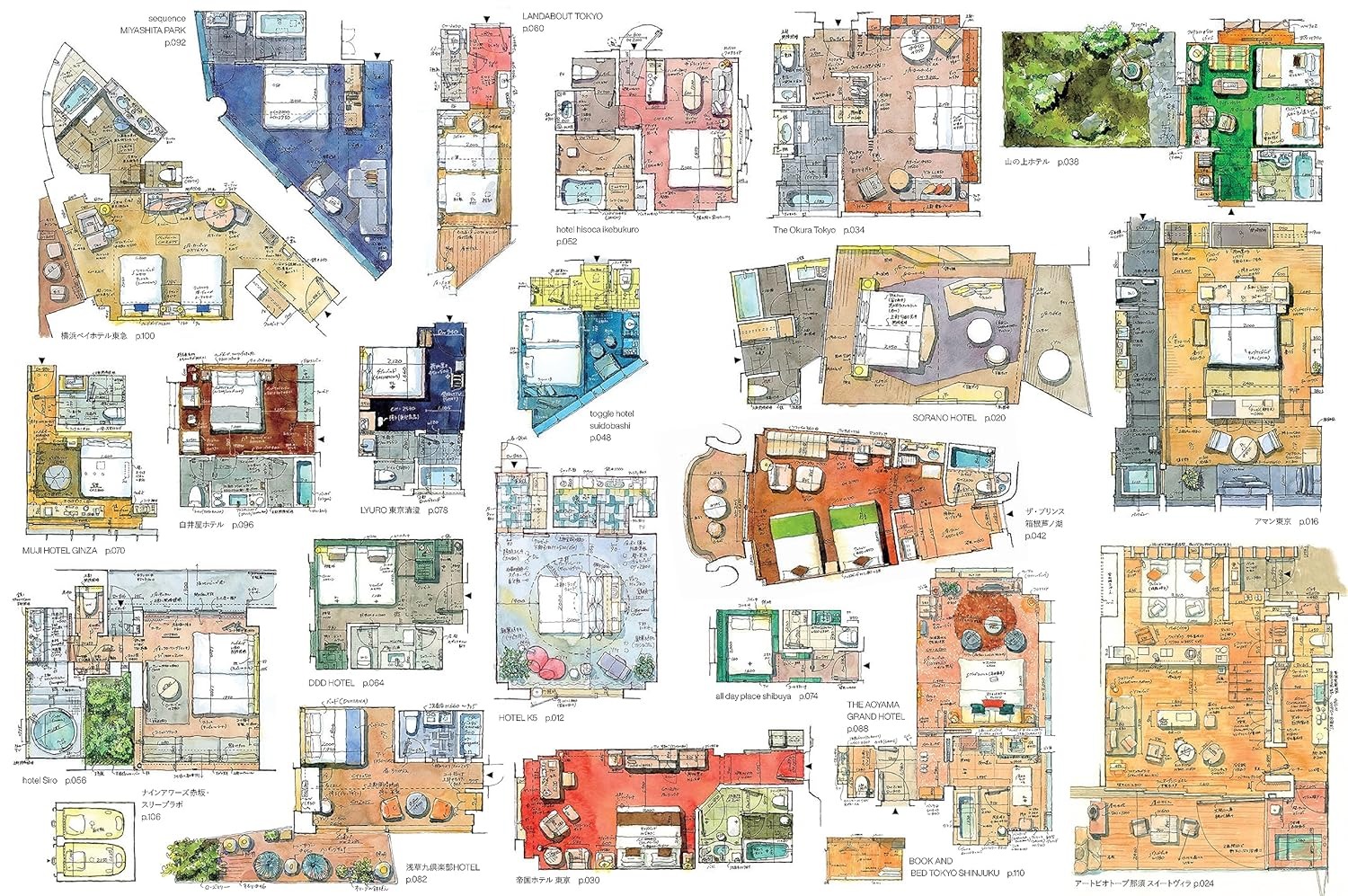 東京ホテル図鑑 実測水彩スケッチ集 - tokyo hotel sketch: collection of watercolor sketches - Ảnh 3
